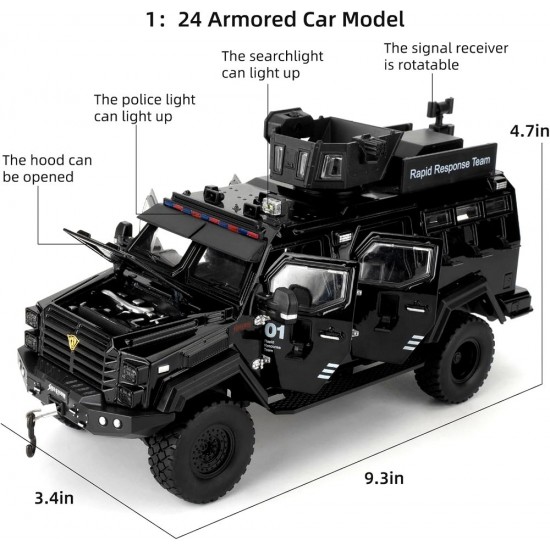 Метален военен джип - 1:24 мащаб