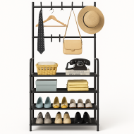 Метална етажерка за обувки със закачалка