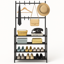 Метална етажерка за обувки със закачалка Метална етажерка за обувки със закачалка