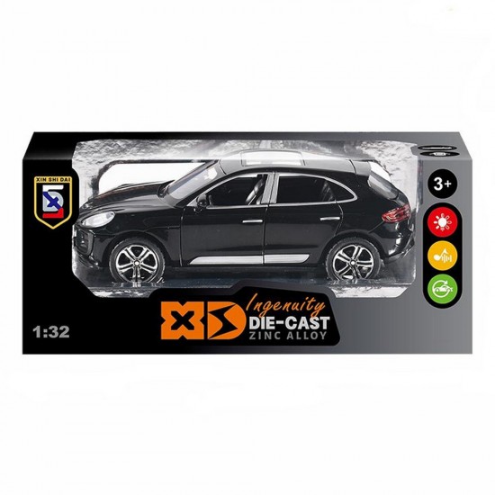 Метална количка Porsche Macan – Звук, светлини и отварящи се врати