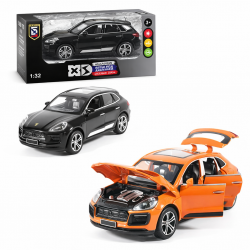 Метална количка Porsche Macan – Звук, светлини и отварящи се врати