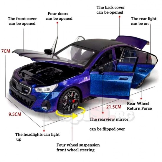 Метална количка 1/24 BMW i5 M60 Метална количка 1/24 BMW i5 M60