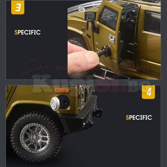 Метална количка - Hummer 1:18 
