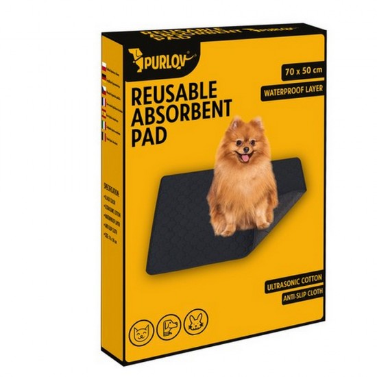 Многократна хигиенна подложка за кучета и животни (50х70 см) – Черна