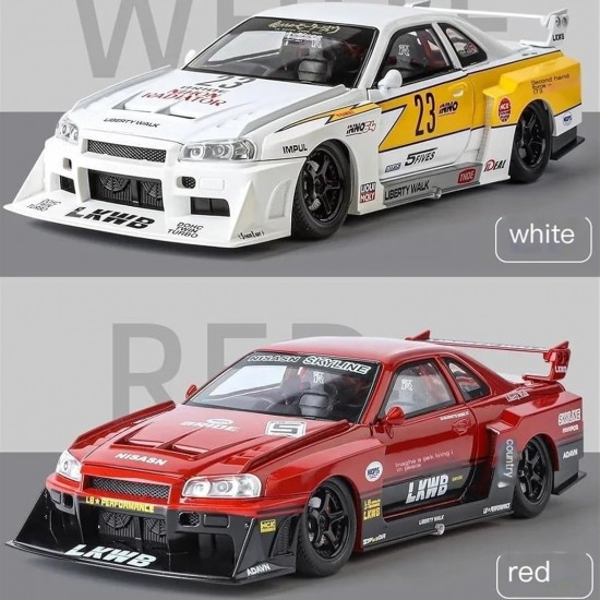Метална кола Nissan Skyline GT-R R34, 1:24, Със звук