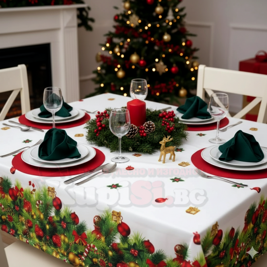 Новогодишна покривка  150 х 220