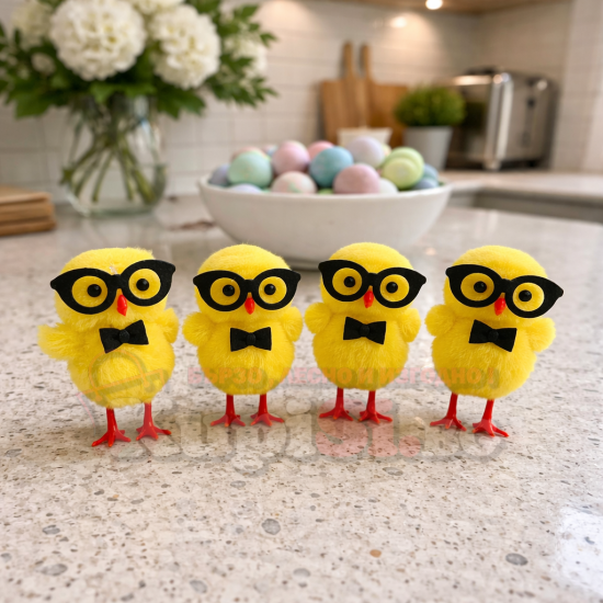 Декоративно пиленце с очила - 4 бр.