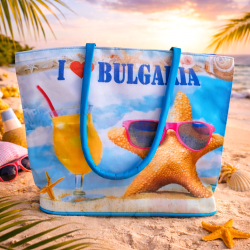 Чанта за плаж морска звезда и коктейл