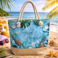 Голяма плажна чанта - Ананаси