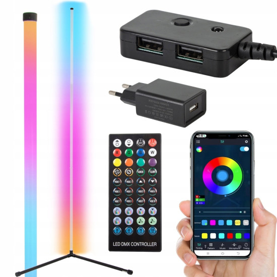 Ъглова RGB LED лампа за под 150 см