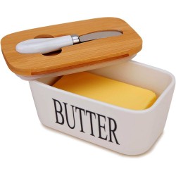 Порцеланова кутия за масло с нож