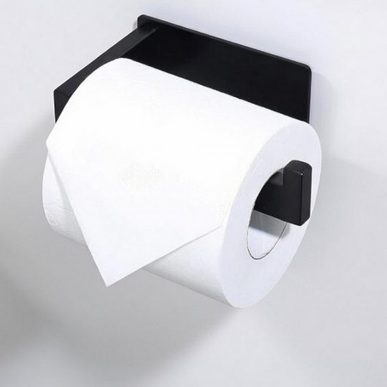 Поставка за тоалетна хартия без пробиване – черна