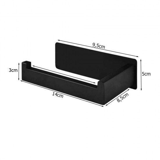 Поставка за тоалетна хартия без пробиване – черна