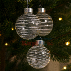 Прозрачни Коледни топки - Комплект 6 бр.