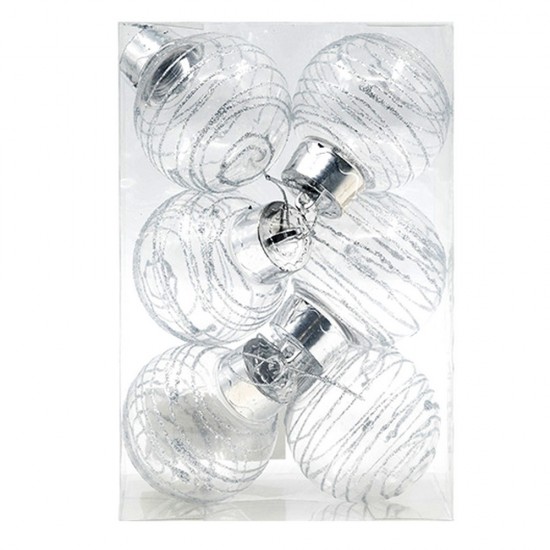 Прозрачни Коледни топки - Комплект 6 бр.