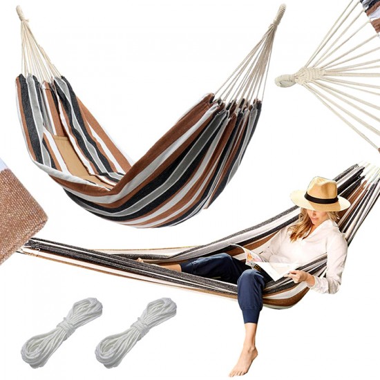 Двуместен хамак за градина – Уютен модел с калъф (200х150 см)