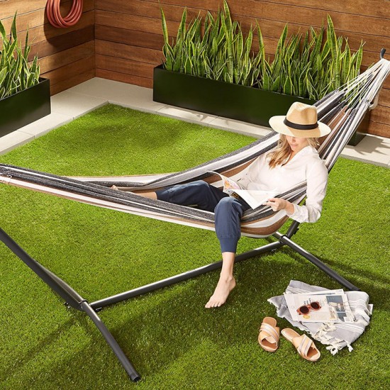 Двуместен хамак за градина – Уютен модел с калъф (200х150 см)