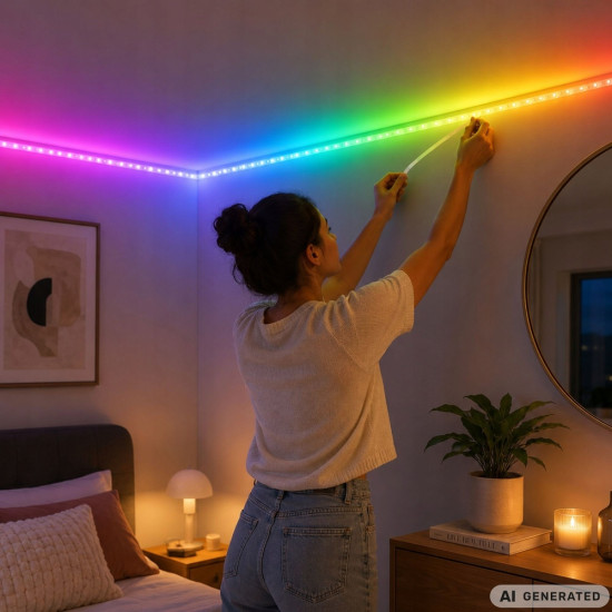 Комплект LED лента 10 м, 12 V със захранване и дистанционно