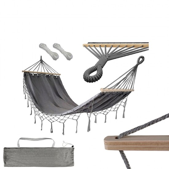 Сив Бохо хамак – Стил и комфорт (200х100 см)