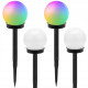 Соларни градински лампи топка RGB 4 броя
