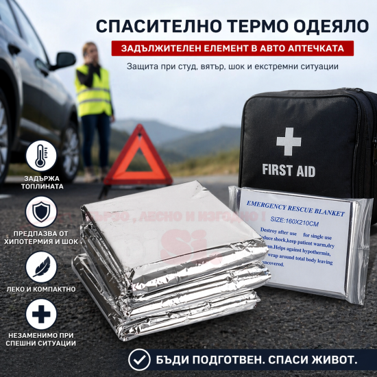 Спасително термо одеяло за аптечка