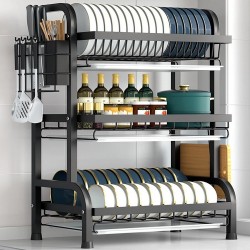 Сушилник за чинии, 3 нива, Черен