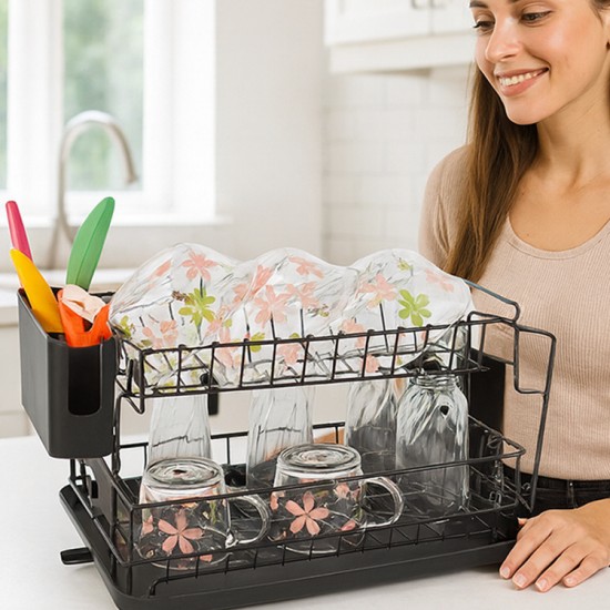 Сушилник за чинии неръждаем – 2 нива