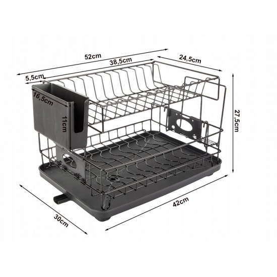 Сушилник за чинии неръждаем – 2 нива