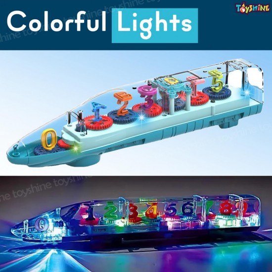 Влак стрела - играчка с въртящи се зъбни колела