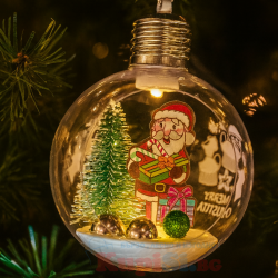 Прозрачна, Светеща Коледна топка за елха