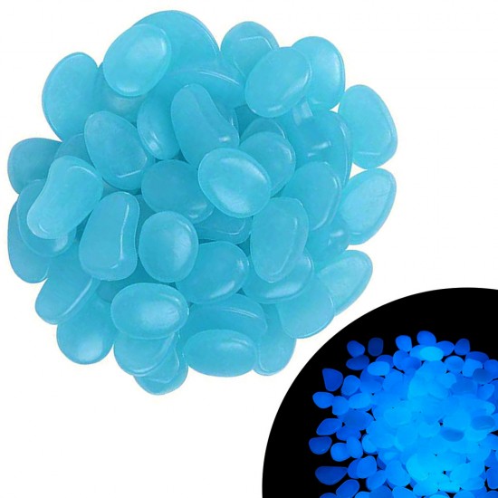 Сини светещи камъчета  - 100 бр