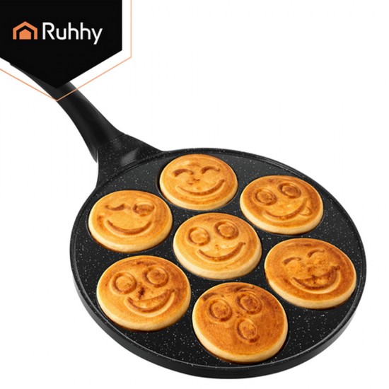 Тиган за палачинки с усмивки RUHHY – 7 гнезда, Индукция и Газ, 26см