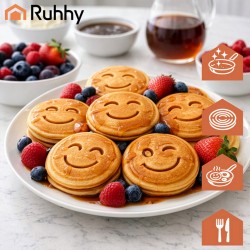 Тиган за палачинки с усмивки RUHHY – 7 гнезда, Индукция и Газ, 26см