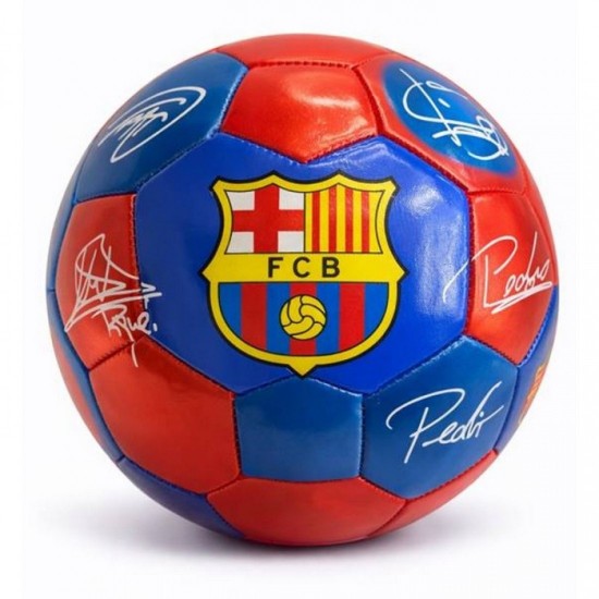КОЖЕНА ФУТБОЛНА ТОПКА НА БАРСЕЛОНА С ПОДПИСИ НА ИГРАЧИТЕ