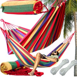 Туристически двоен хамак XXL – Раиран модел 200х150 см