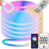 Гъвкава неонова RGB LED лента 10 м с Bluetooth и дистанционно