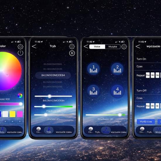 Гъвкава неонова RGB LED лента 10 м с Bluetooth и дистанционно
