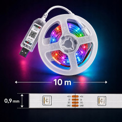 Адресируема RGB IC LED лента 10 м с Bluetooth и музикален режим