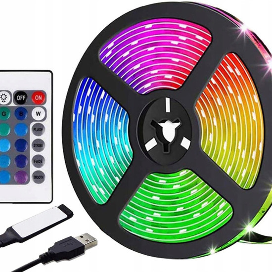 Водоустойчива RGB лента 5 м, приложение и дистанционно
