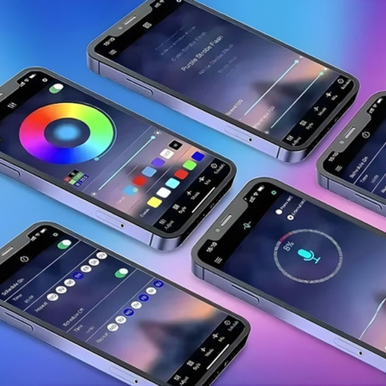 Водоустойчива RGB лента 5 м, приложение и дистанционно