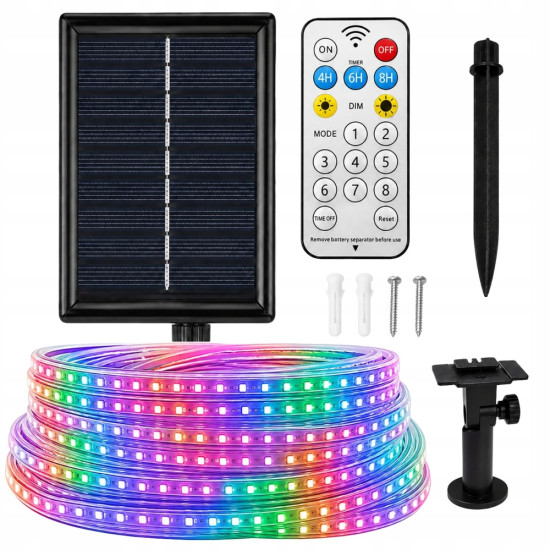 Соларна цветна LED лента 10 м IP65