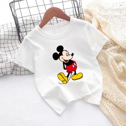 Бяла дамска тениска със щампа  Мики Маус