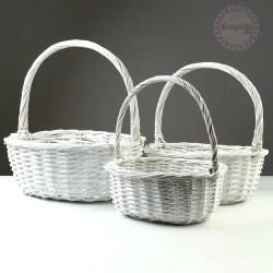 Бъла плетена Великденска кошница