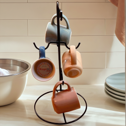 Метална стойка за чаши - Черен цвят Метална стойка за чаши - Черен цвят