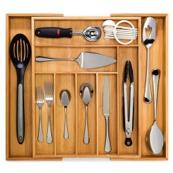 Регулируем бамбуков органайзер за чекмедже Регулируем бамбуков органайзер за чекмедже