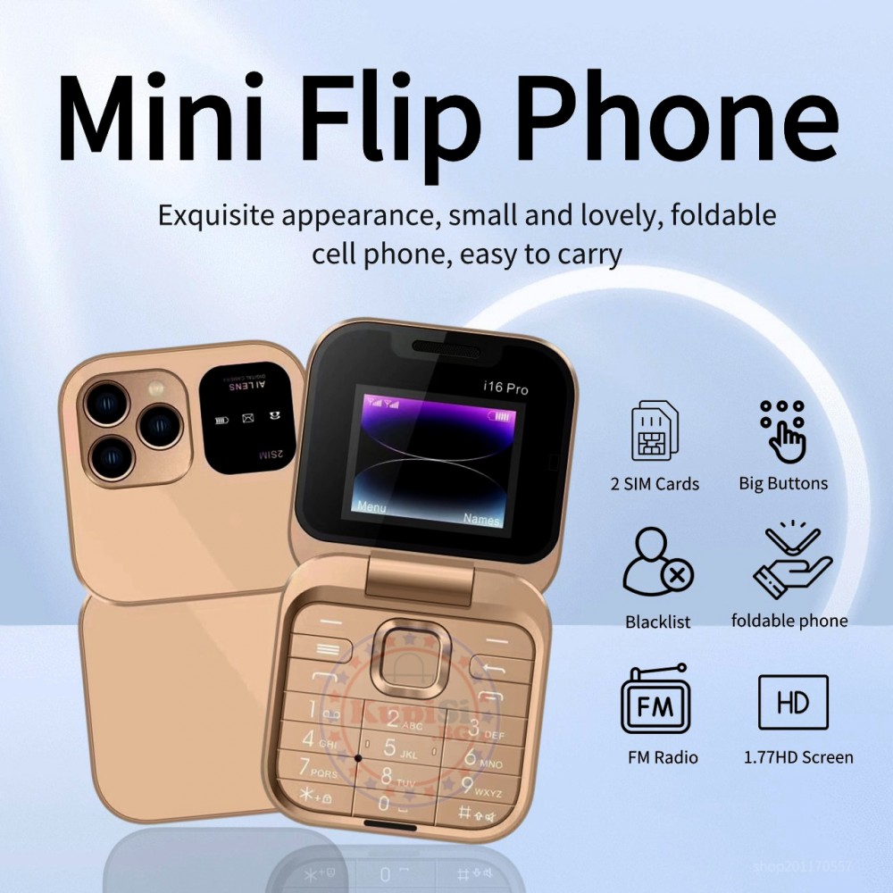 Сгъваем мини телефон Mini Flip, С 2 SIM карти