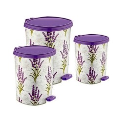 Кош за смет с педал и вътрешна кофа с дръжка - Лавандула