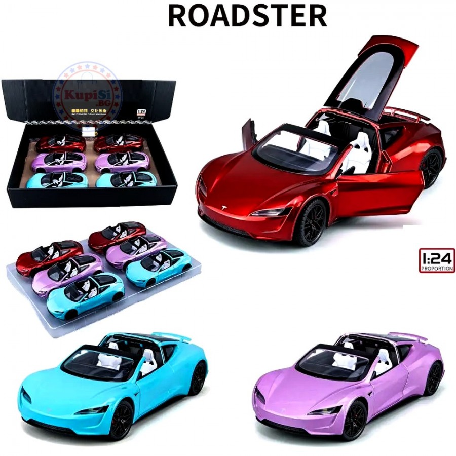 Метална кола Tesla Roadster