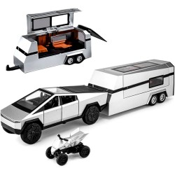 Метална кола Tesla Cyber Pickup Trailer Truck, Каравана, АВТ