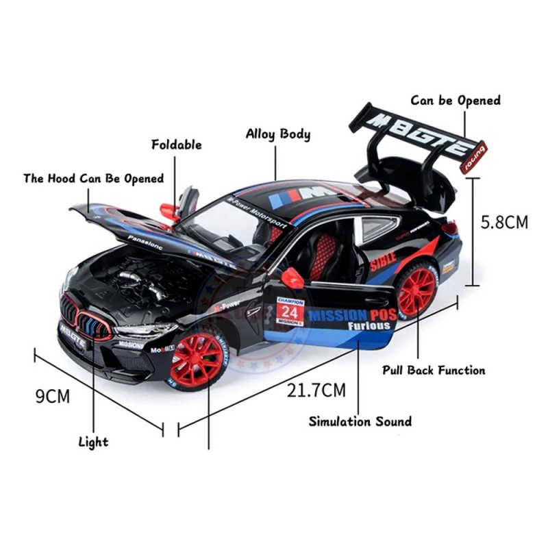 Метална кола BMW M8 GTE